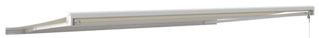 Toldo retrátil 5x3 m tecido e alumínio cor creme
