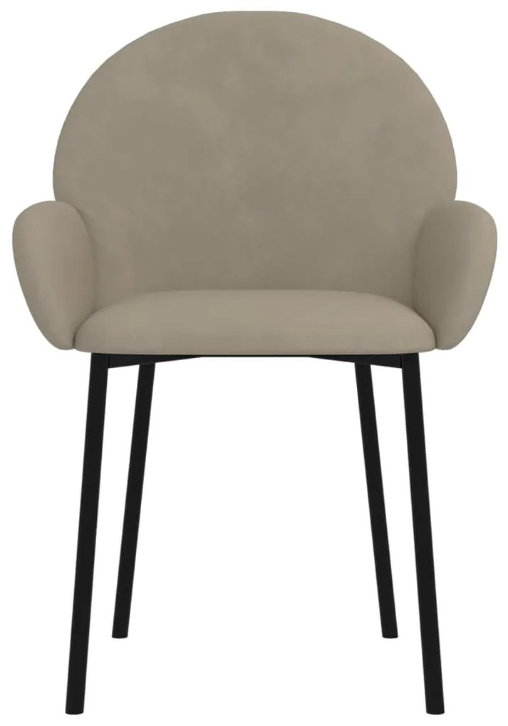 Cadeiras de jantar 2 pcs veludo cinzento-claro