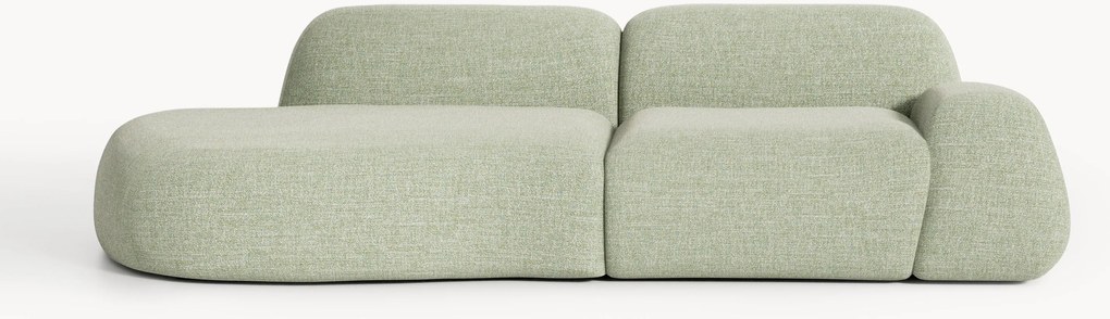 Módulo com chaise longue em bouclé Wolke (3 lugares)