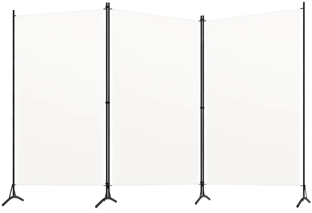 320731 vidaXL Divisória de quarto com 3 painéis 260x180 cm tecido branco