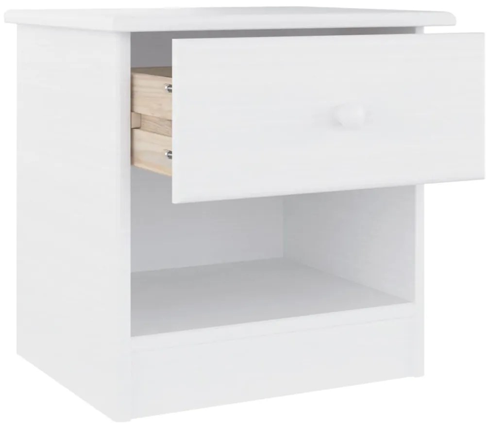 Mesa de cabeceira ALTA 41x35x41 cm pinho maciço branco