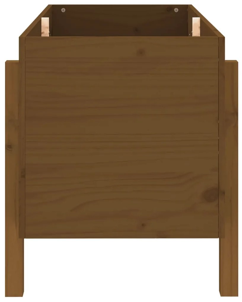 Canteiro elevado jardim 101x50x57 cm pinho maciço castanho-mel