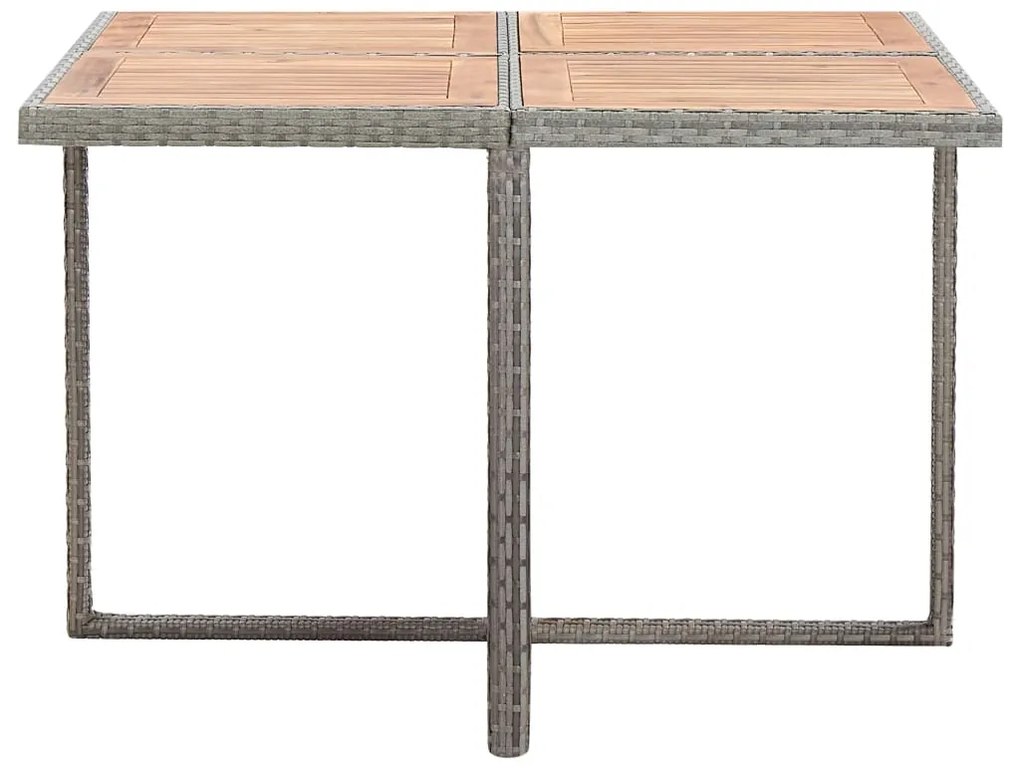 9 pcs conjunto jantar exterior c/ almofadões vime PE antracite