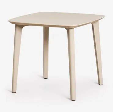 Mesa De Jardim Quadrada 85x85 Cm Em Polipropileno Scand Tapioca Bege - Sklum