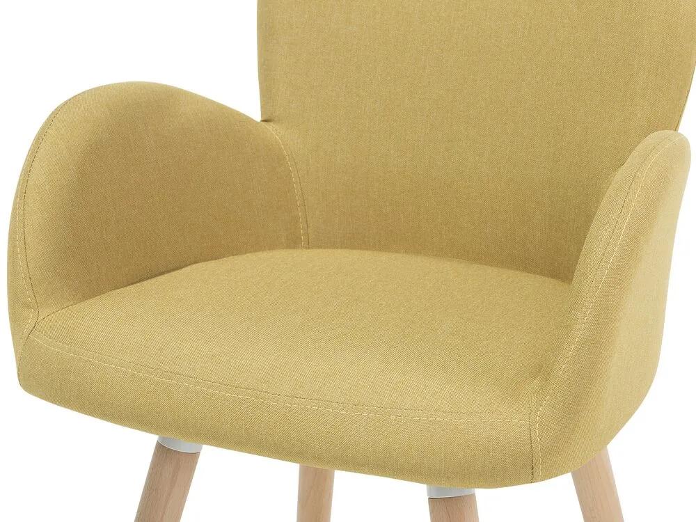 Conjunto de 2 cadeiras estofadas em amarelo mostarda BROOKVILLE Beliani