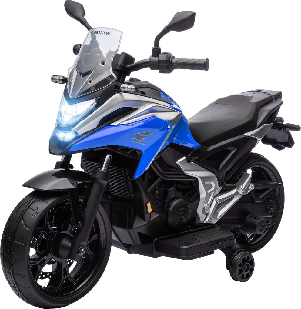 Moto elétrica para crianças - Moto de brincar Honda para crianças dos 3 aos 6 anos, com música e faróis azuis
