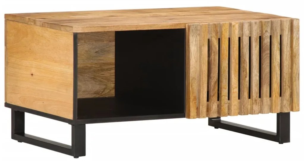 vidaXL Mesa de centro 80x51x40 cm madeira de mangueira áspera maciça