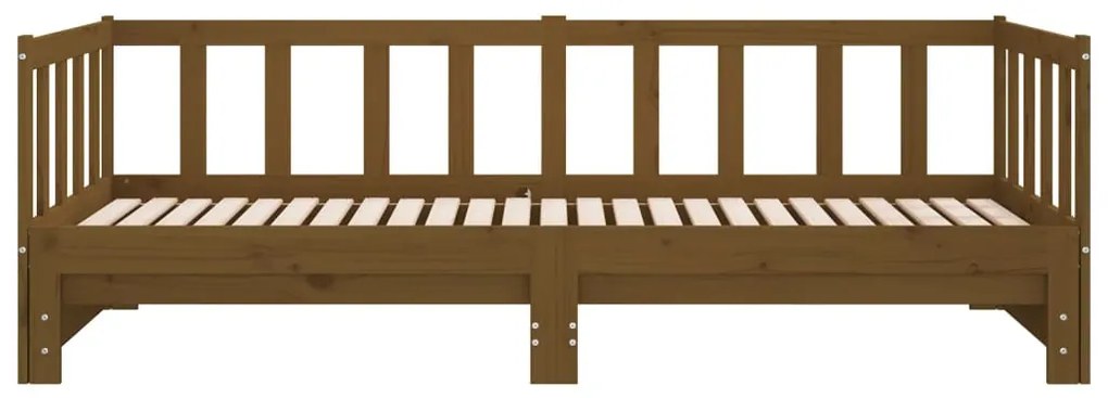 Estrutura sofá-cama de puxar 2x(90x190)cm pinho maciço castanho