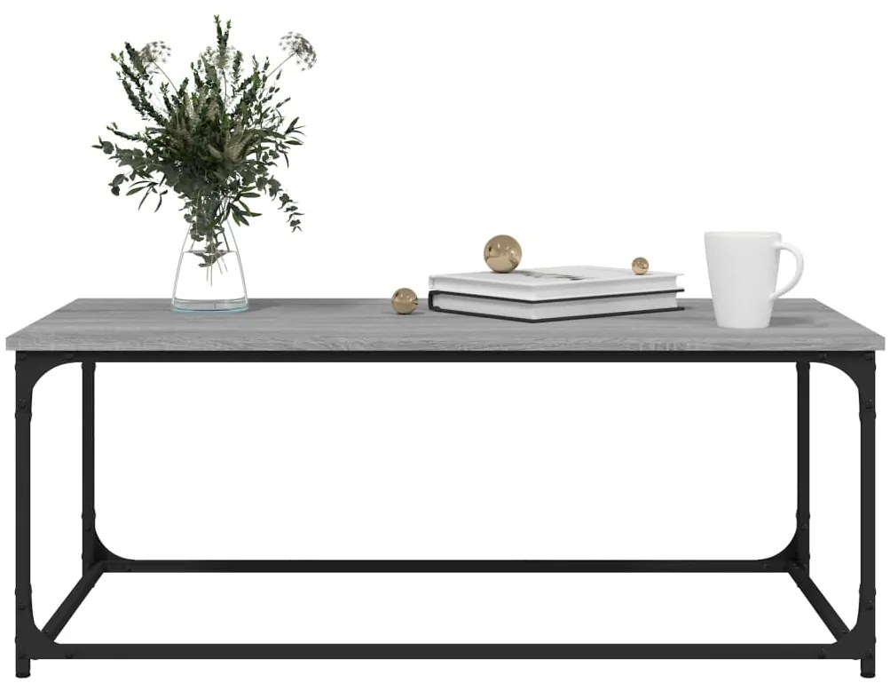 Mesa de centro 102x50x40cm derivados madeira/ferro cinza sonoma