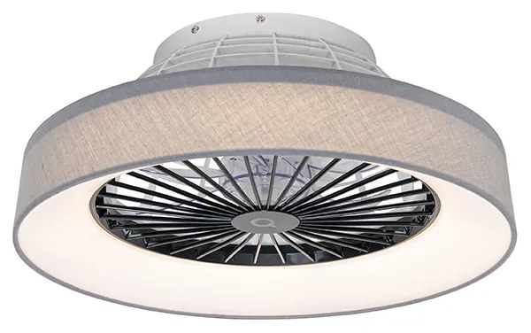 Ventilador de teto cinza com LED com controle remoto - Emily Moderno