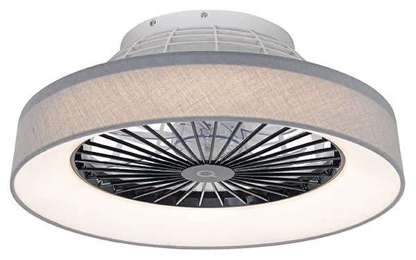 Ventilador de teto cinza incl. LED com controle remoto - Emily Moderno