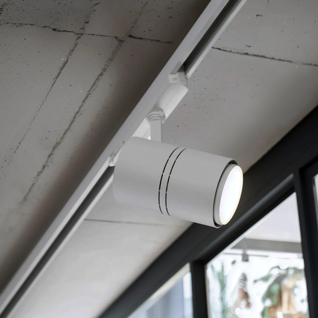 Sistema de calhas moderno trifásico branco com 4 focos 3000-4000K - Ruler 38