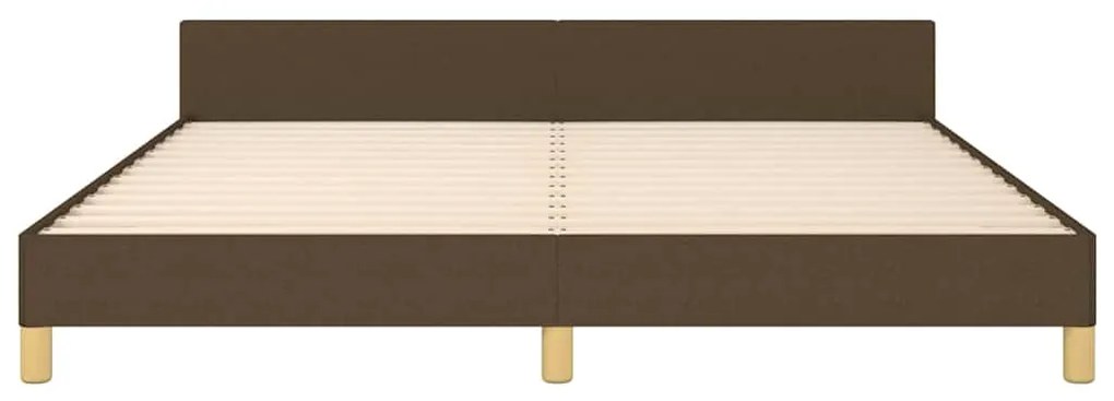 Estrutura de cama sem colchão 180x200 cm tecido castanho-escuro