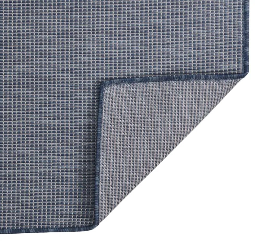 Tapete de tecido plano para exterior 80x250 cm azul