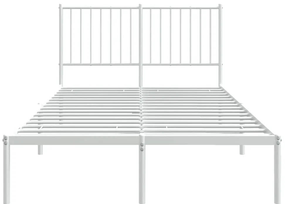Estrutura de cama com cabeceira 120x190 cm metal branco