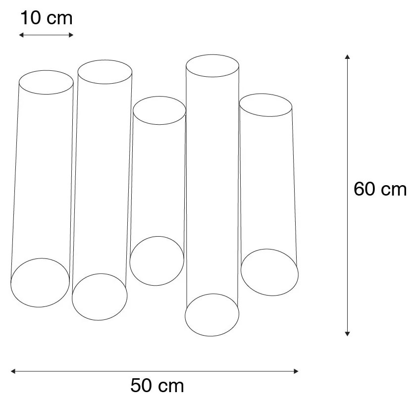 Candeeiro de parede industrial latão 10 luzes - Apito Industrial