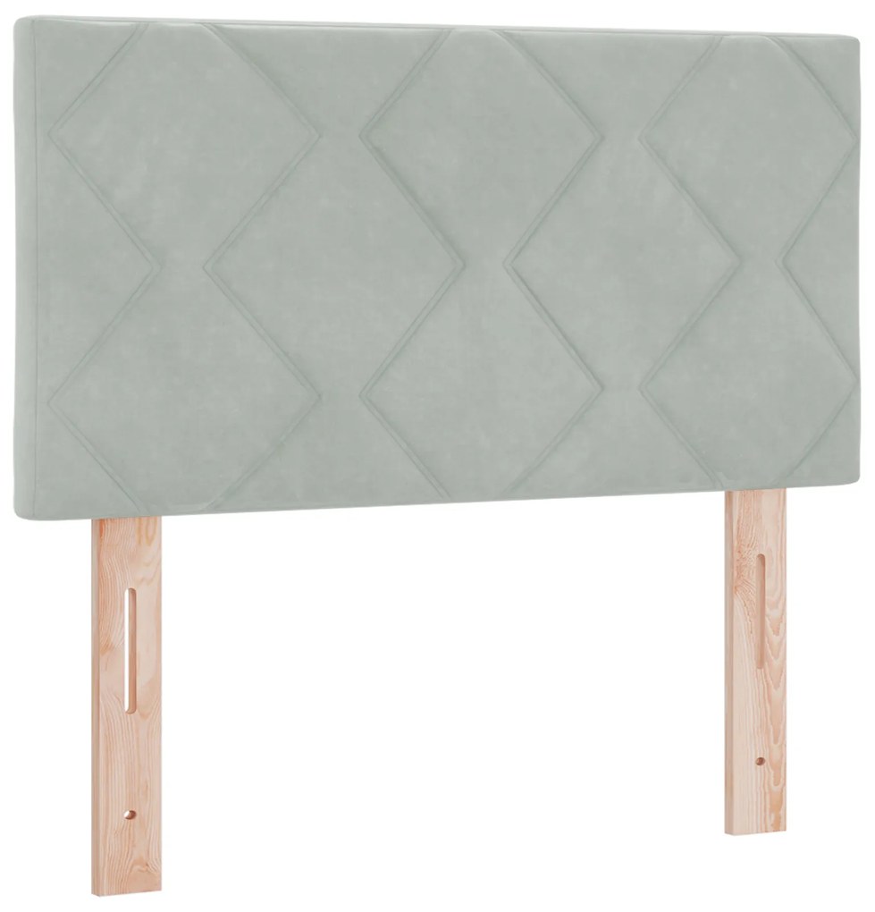 Cama Box com Colchão vidaXL Cinza Claro 80x200 cm Veludo