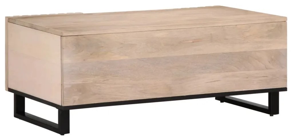 Mesa de centro 100x55x40 cm madeira de mangueira maciça branco