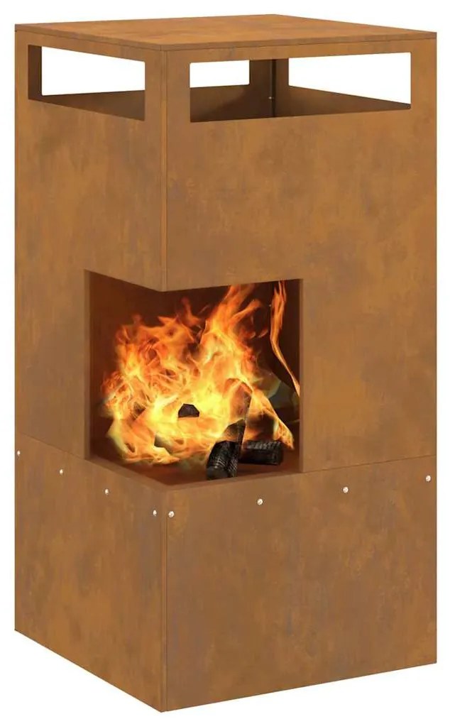 Fogueira 50x50x100 cm Aço Corten