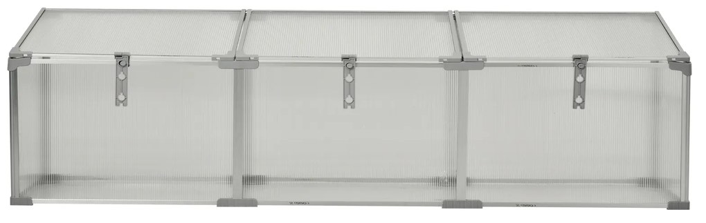Estufa de Jardim Alumínio Policarbonato Transparente Viveiro Caseiro para Plantas Culturas Proteção UV e Resistente 180x51x51cm