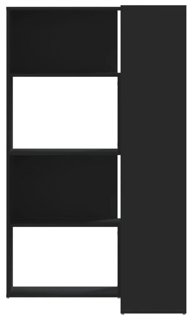Estante canto 4 prateleiras 85x85x140 cm deriv. madeira preto