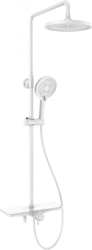 Mexen Frost conjunto de chuveiro de sobrepor com chuveiro de teto e mistura, branco - 78111-20