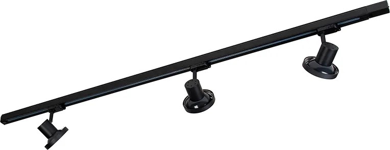 Sistema de calhas com 3 focos pretos à direita incl. LED trifásico - Iconic Jeany