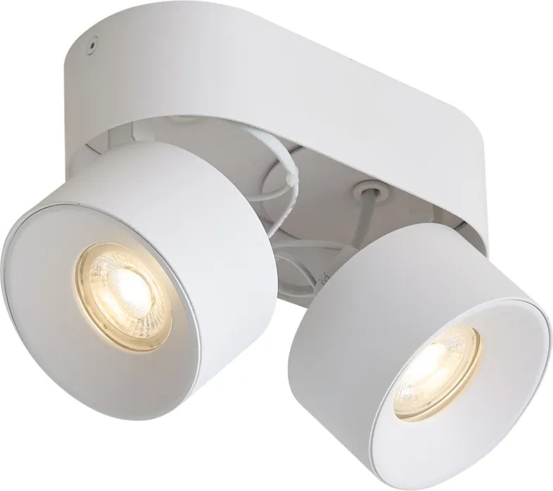 Foco de Superfície Moderno Branco GU10 50mm 2 Luzes Inclinável - Echo