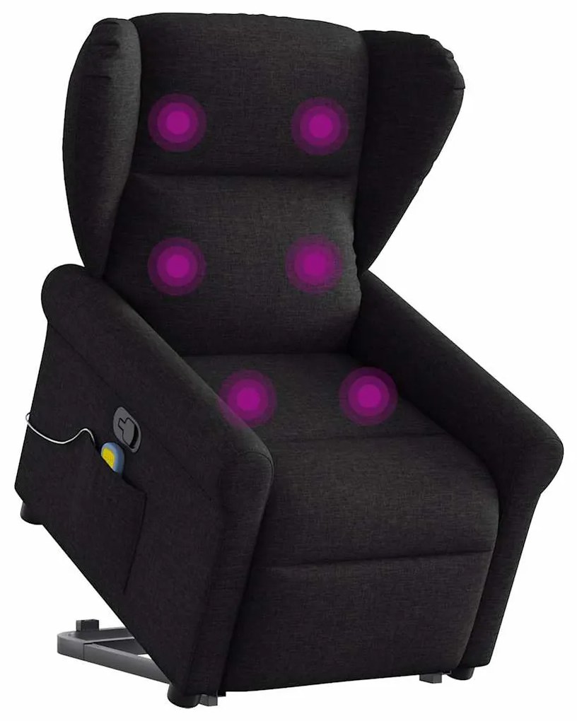 Poltrona de massagens reclinável elevatória tecido preto