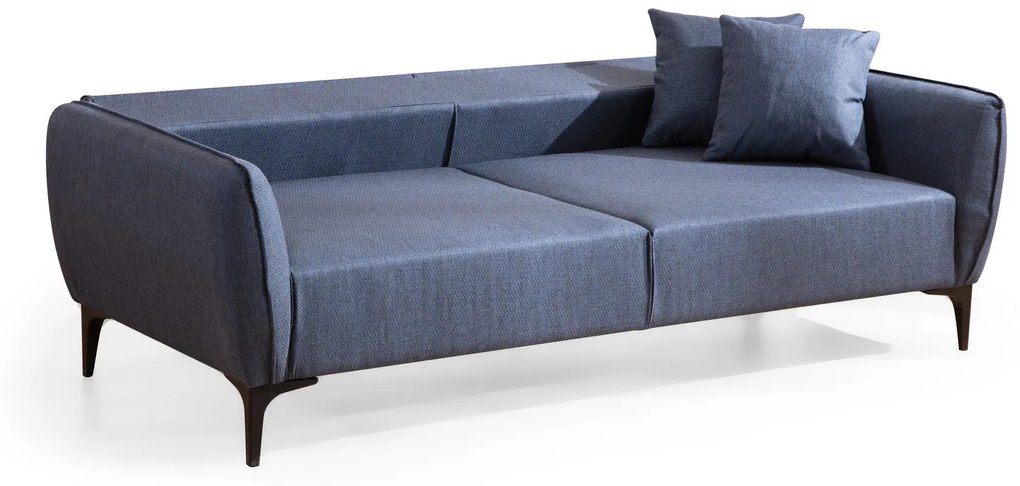 Sofá "Belissimo" de 3 Lugares – Azul – 220x95x67 cm – Design Moderno