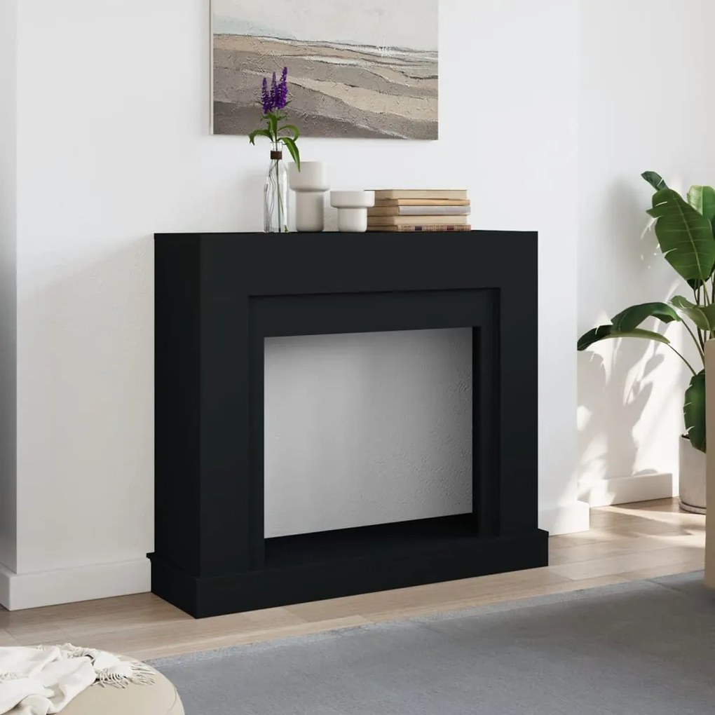 Cornija de lareira 100x30x87,5 cm derivados de madeira preto