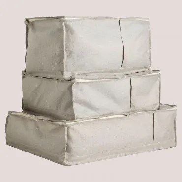 Conjunto De 3 Caixas Organizadoras Jamil Beige - Sklum