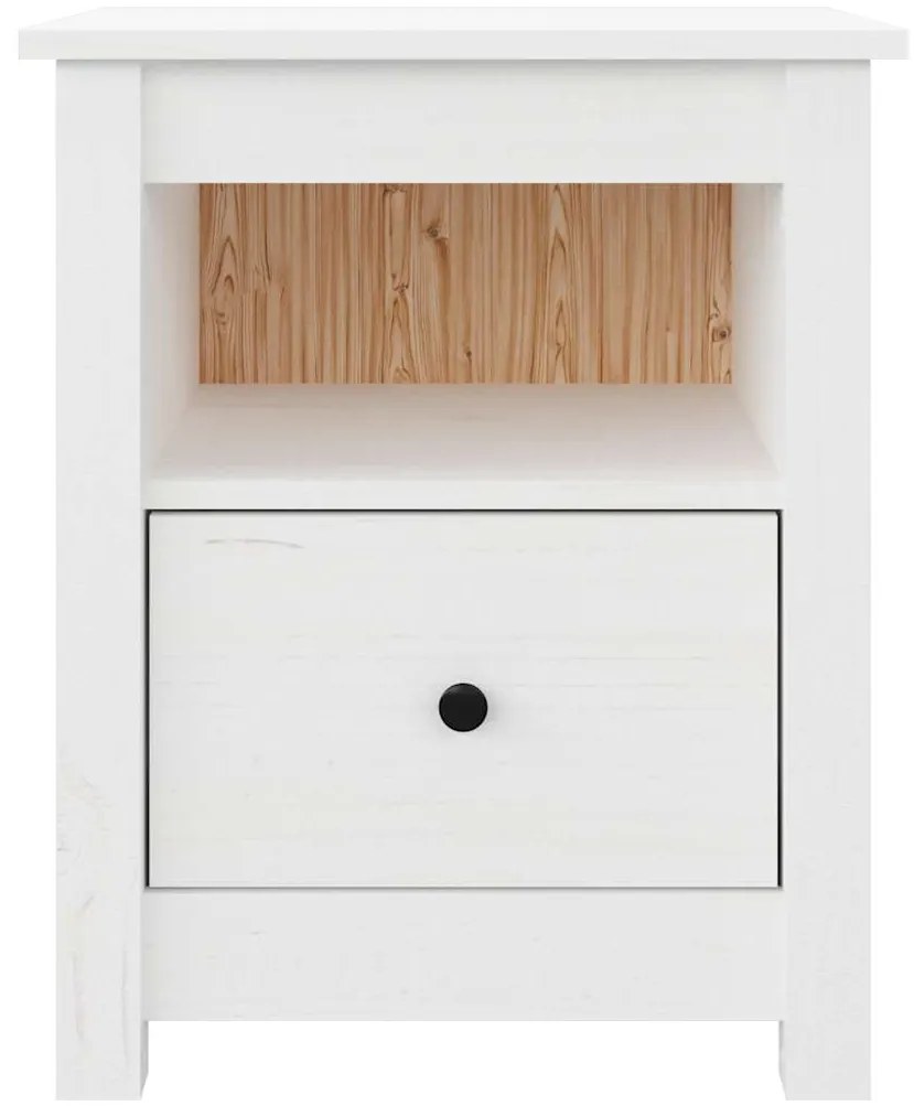 Mesas de cabeceira 2 pcs 40x35x49 cm pinho maciço branco