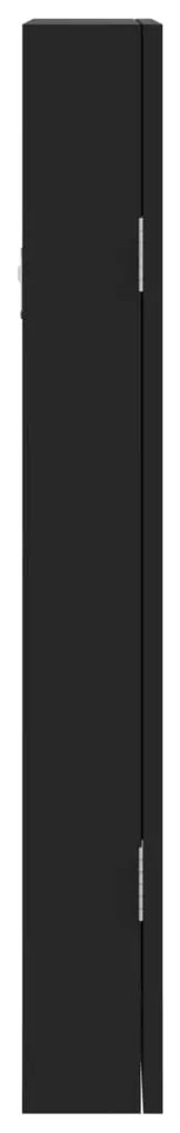 Móvel para joias de parede espelhado 30x8,5x67 cm preto
