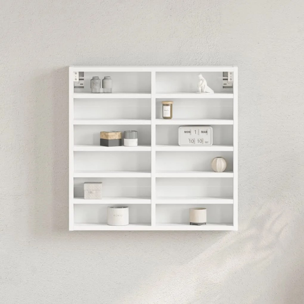 vidaXL Armário vitrine 60x8,5x58 cm derivados de madeira branco