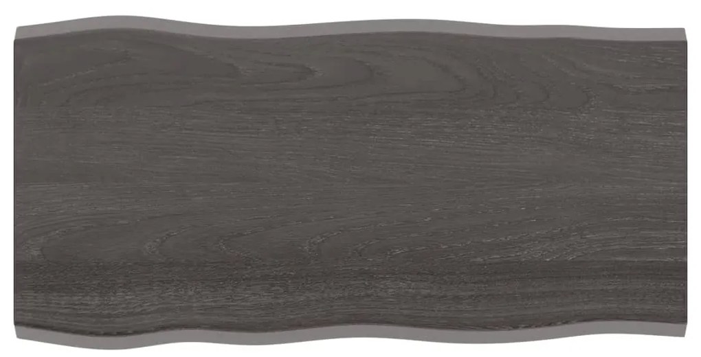 364016 vidaXL Tampo de mesa com bordas vivas carvalho tratado cinza-escuro