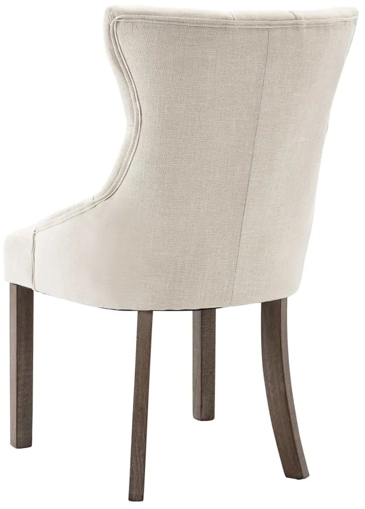 Cadeiras de jantar 2 pcs tecido bege