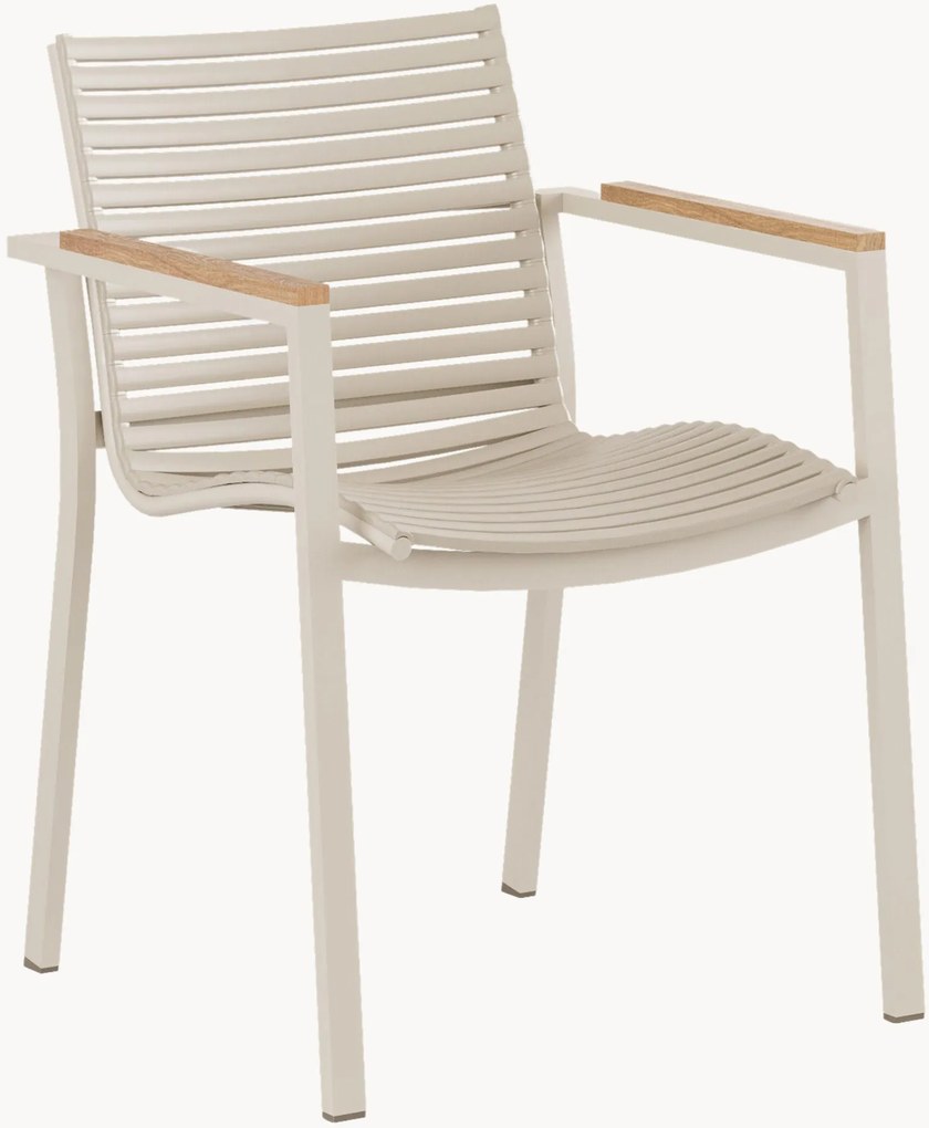 Cadeira de jardim empilhável em metal com braços Mood Square