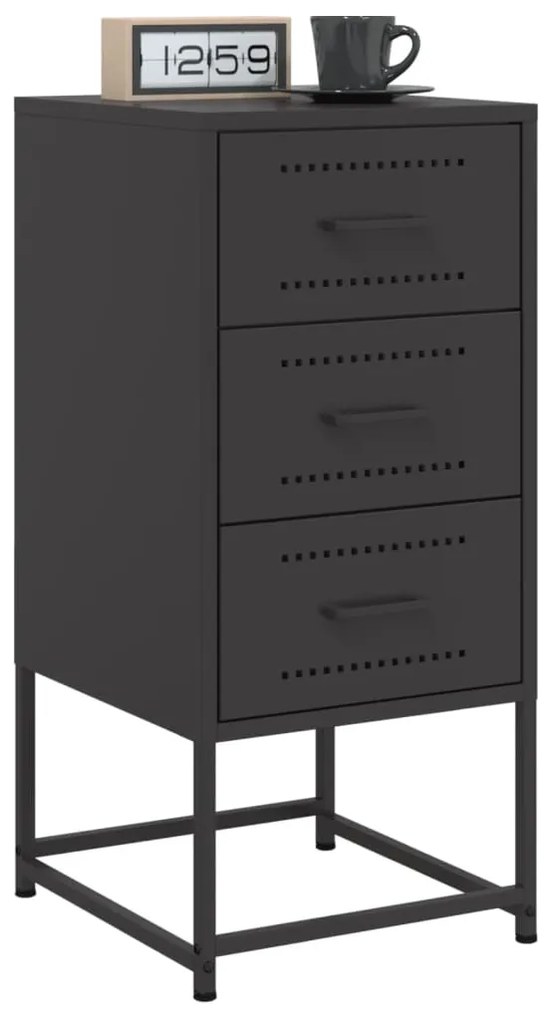 Mesa de cabeceira 36x39x78 cm aço preto