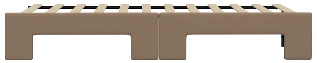 Sofá-cama com gavetão 90x200 cm couro artificial cappuccino