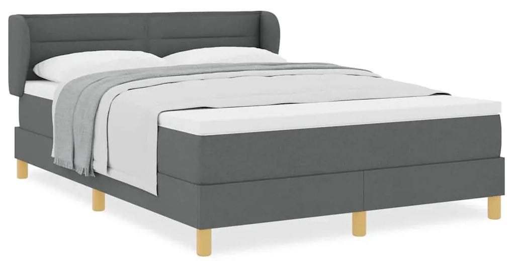 Cama Box com Colchão vidaXL Cinza Escuro 160x200 cm Tecido