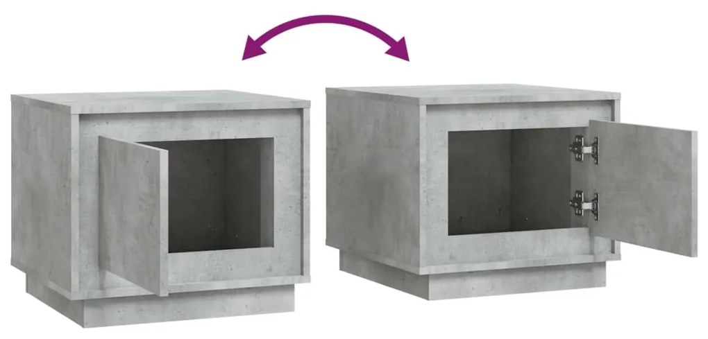 Mesa de centro 51x50x44 cm derivados de madeira cinza cimento