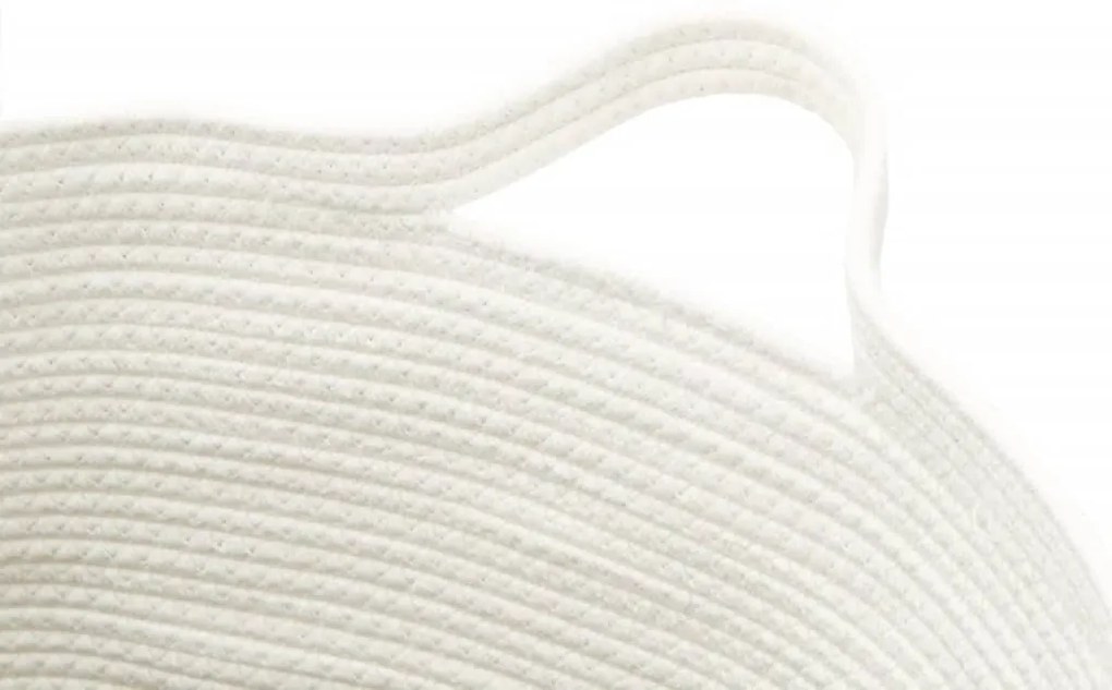 Cesto de arrumação Ø49x65 cm algodão cinzento e branco