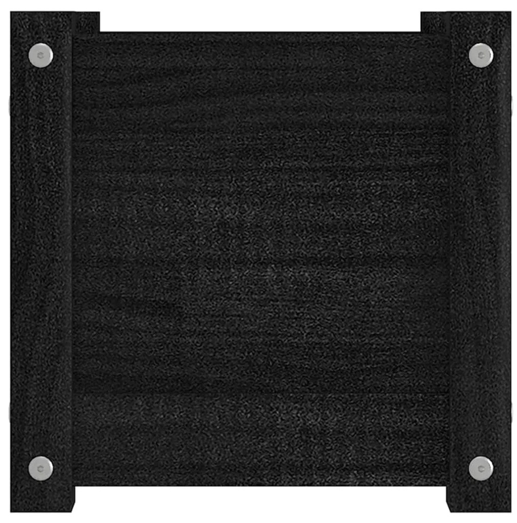Vaso/floreira de jardim 31x31x31 cm pinho maciço preto