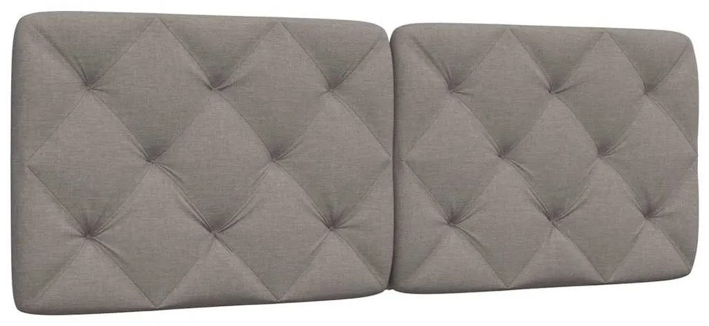 vidaXL Almofadão de cabeceira 120 cm tecido cinzento-acastanhado