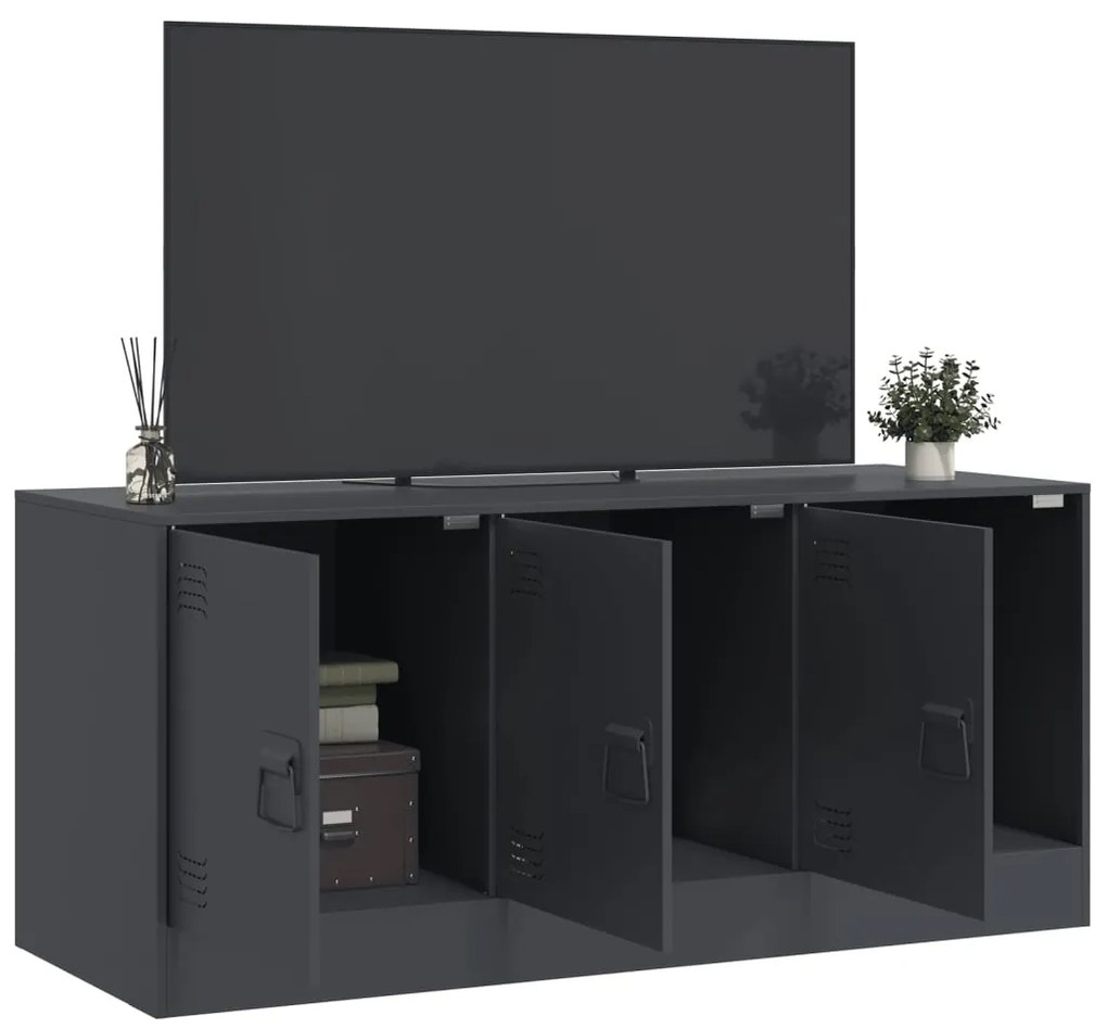 Móvel de TV 99x39x44 cm aço antracite