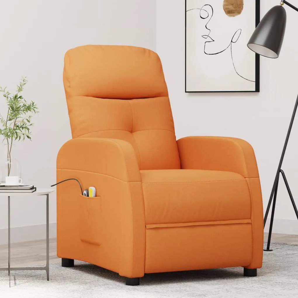 3124780 vidaXL Poltrona elétrica de massagens tecido amarelo