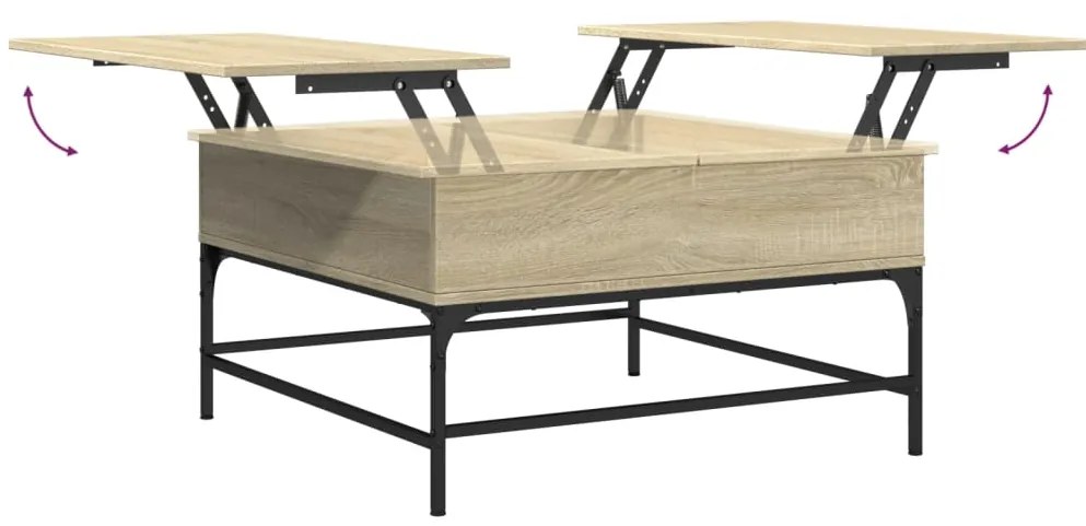 Mesa de centro 80x80x45 cm deriv. madeira/metal carvalho sonoma