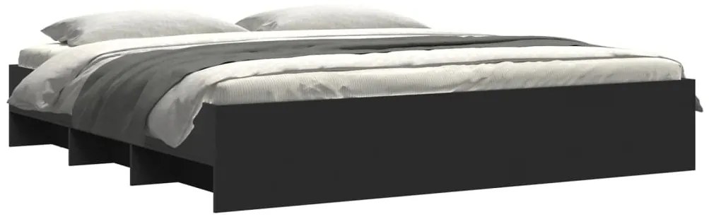 Estrutura de cama 200x200 cm derivados de madeira preto