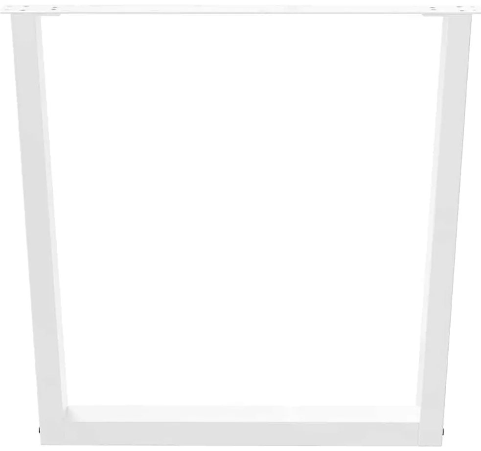 Mesa de jantar pernas 3pcs forma de V 80x(72-73,3)cm aço branco